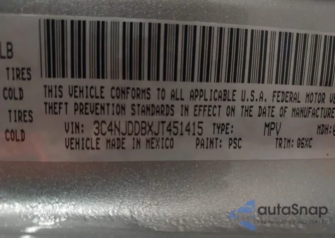 2018 Jeep Compass Trailhawk 4X4 z USA, uszkodzony, nr VIN 3C4NJDDBXJT451415